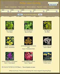 Searcg page of Bailey Lane Nursery